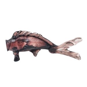 1930s EMPOLI ART GLASS WIDE MOUTH 11" FISH PURPLE AMETHYST CRAFTED IN ITALY RARE